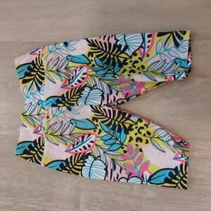 Tropical 3/4 Girls Yoga Leggings